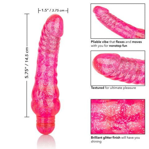 Sparkle Glitter Jack Pink Vibrating Dildo