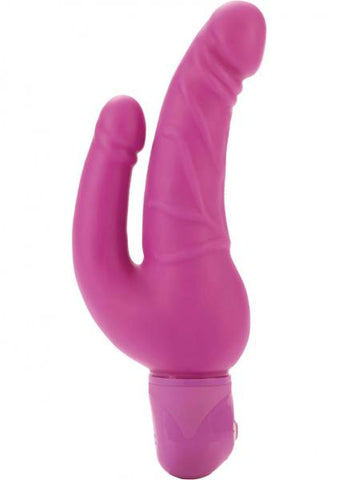 Bendie Power Stud Over & Under Double Vibrating Dildo Waterproof - Pink