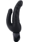 Bendie Power Stud Over & Under Double Vibrating Dildo Waterproof - Black