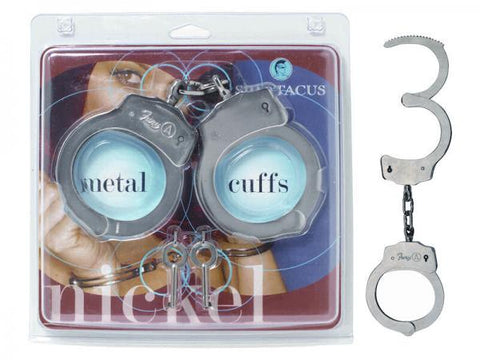 Nickel Coated Steel Handcuffs With Double Lock Silver