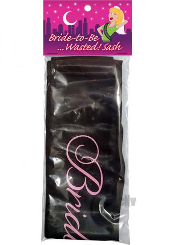Bride To Be Wasted Sash Black O/S