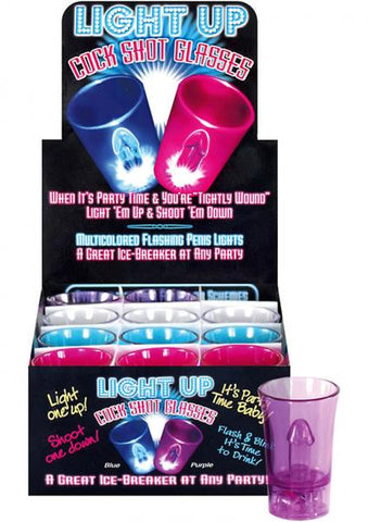 Light Up Cock Shot Glasses 12 Per Display
