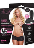 Secrets Vibrating Boyshort Black O/S