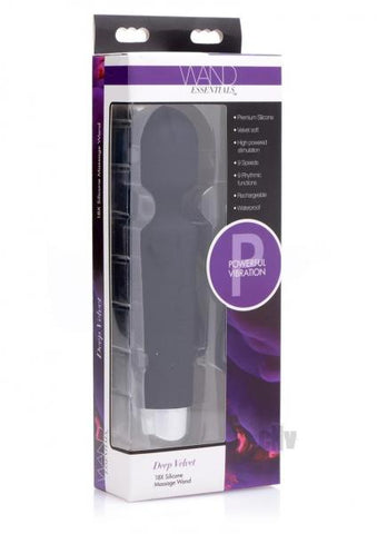 Deep Velvet 18X Silicone Massage Wand Black