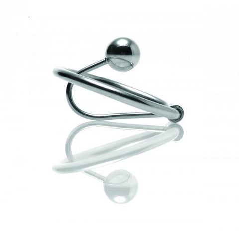 Halo Urethral Plug With Glans Ring Steel Silver