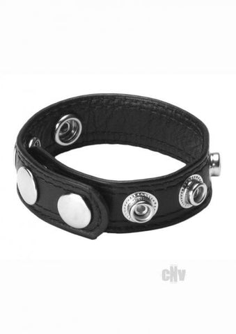 Speed Snap Cock Ring Black Leather