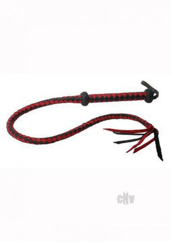 Premium Red And Black Leather Whip