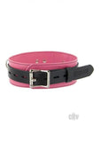 Strict Leather Deluxe Locking Collar - Pink And Black