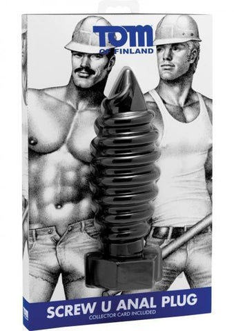 Tom Of Finland Screw U Anal Plug Black