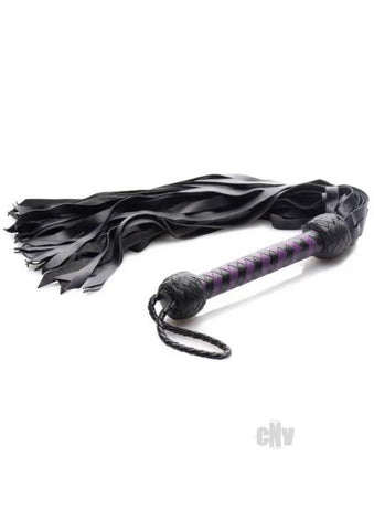 Strict Leather Premium Deerskin Flogger - Black Purple