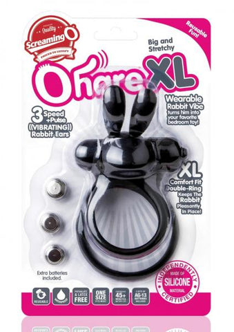 Ohare XL Vibrating Rabbit Double Ring Black