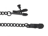 Blackline Adjustable Broad Tip Nipple Clamps Black