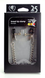 Adjustable Broad Tip Nipple Clamps With Link Chain Silver