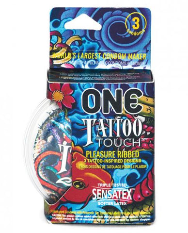 One Tattoo Touch Latex Condoms 3 Pack