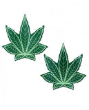 Pastease Indica Pot Leaf Green Weed Nipple Pasties