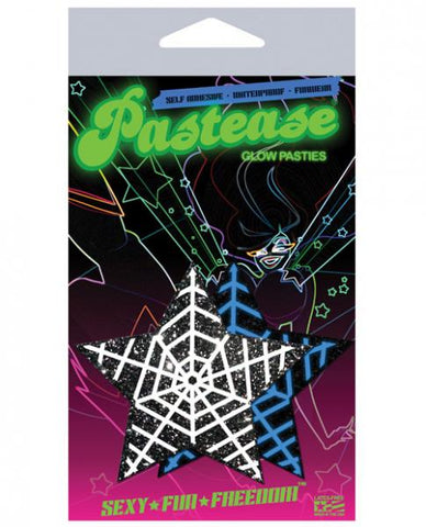 Pastease Black Glitter Star W/ Spider Web