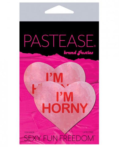 Pastease Love Liquid Pink Heart I'm Horny Nipple Pasties