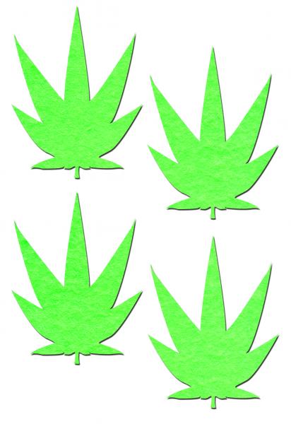 Petites Small Glow In The Drk Pot Leaf Nipple Pasties