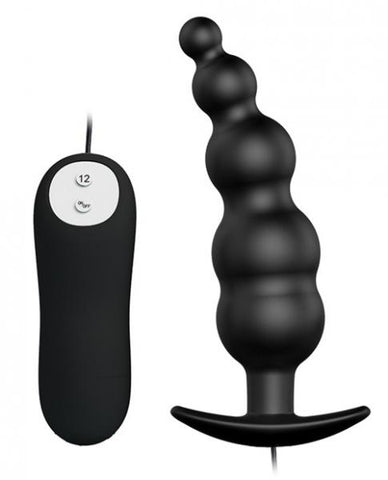 Pretty Love Vibrating Bead Butt Plug Black