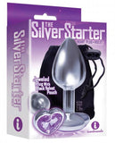 The Silver Starter Heart Bejeweled Stainless Steel Plug Violet