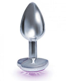 The Silver Starter Heart Bejeweled Stainless Steel Plug Violet