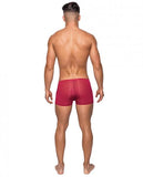 Seamless Sleek Shorts Sheer Pouch Red Small