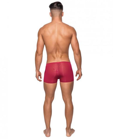 Seamless Sleek Shorts Sheer Pouch Red Small