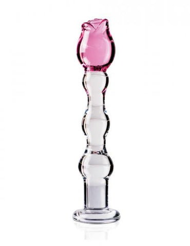 Icicles No.12 Pink Flower Glass Wand