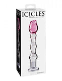 Icicles No.12 Pink Flower Glass Wand