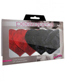 Stolen Kisses Hearts Pasties Red, Black 2 Pack