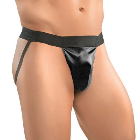 Jock Strap Satin Lycra Black Large/XL Underwear