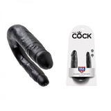 King Cock U Shaped Double Trouble Black Small Dildo