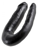 King Cock U Shaped Double Trouble Black Small Dildo