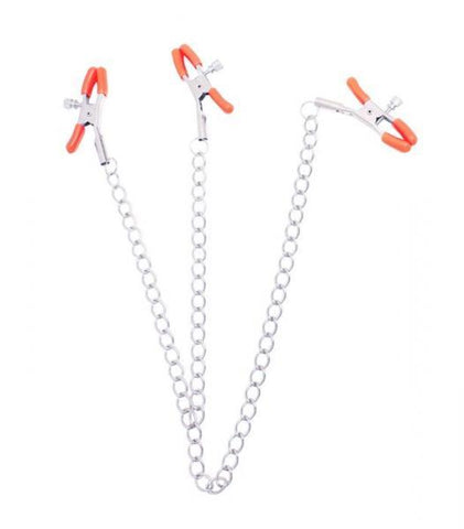 Triple Your Pleasure Nipple & Clitoral Clamps Chain