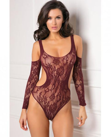 Set The Mood Bodysuit Burgundy O/s