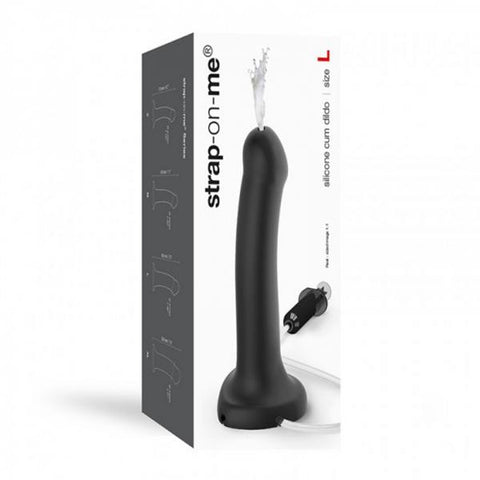 Strap On Me Semi Realistic Cum Dildo Black Large (fluid Not Included)