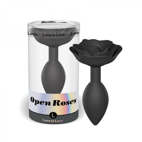 Love To Love Open Roses Anal Plug Large Black Onyx