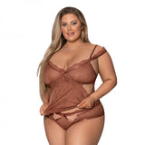 Magic Silk Caramel Kiss Cami & Boyshort Carmel Queen  Size