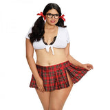 Homeroom Hottie Schoolgirl White Red Queen Size