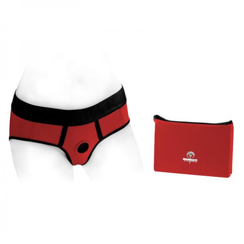 Spareparts Tomboi Nylon Briefs Harness Red/black Size M