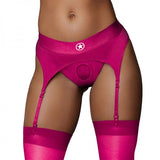 Ouch! Vibrating Strap-on Thong With Adjustable Garters Pink M/l