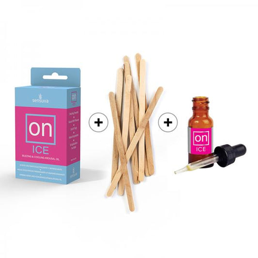 Sensuva On Ice Arousal Oil 5ml Medium Box 12 Piece + Tester/sticks Refill Kit