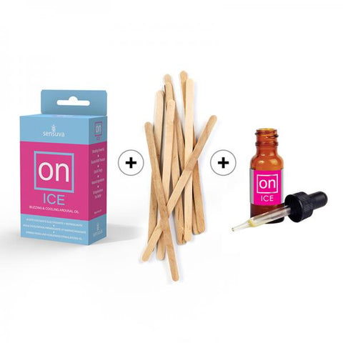 Sensuva On Ice Arousal Oil 5ml Medium Box 12 Piece + Tester/sticks Refill Kit