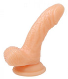 Silicone Curvy 4 inches Suction Cup Dildo Beige