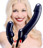 Strap U Revolver Strapless Strap On Dildo Black