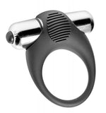 Premium Stretchy Vibrating Cock Ring Black