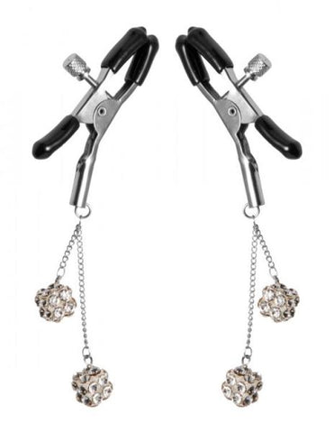 Rhinestone Nipple Clamps Jewel Square Clear