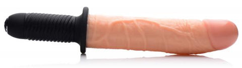 Onslaught 13X XL Vibrating Dildo Thruster Beige