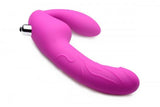 Royal Rider Vibrating Strapless Strap On Dildo Purple