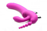 Strap U Regal Rider Vibrating Strapless Strap On Triple G Dildo